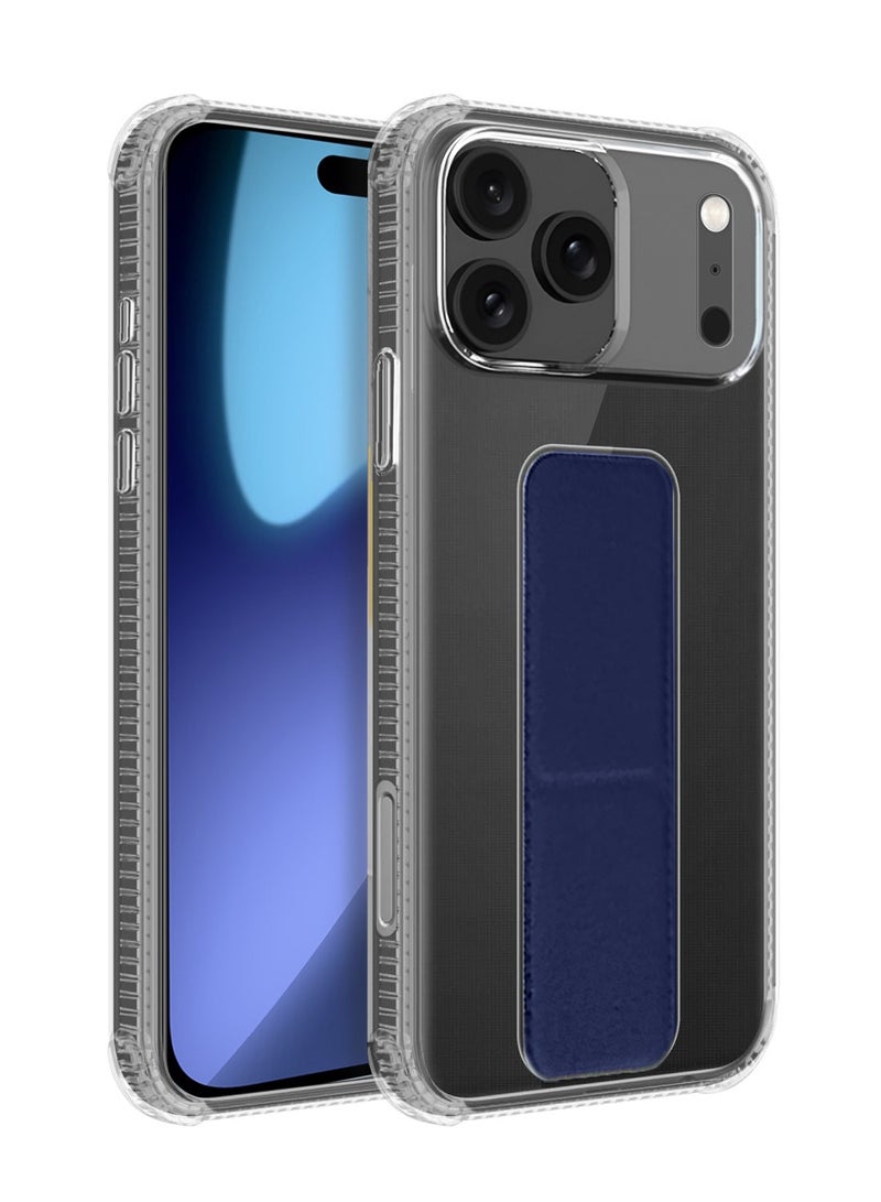 Wtech Apple iPhone 17 Pro Max 5G 2025 TPU Hand Grip Air Pillow Case Cover (MCGHTN) - Clear/Navy Blue - Image 1