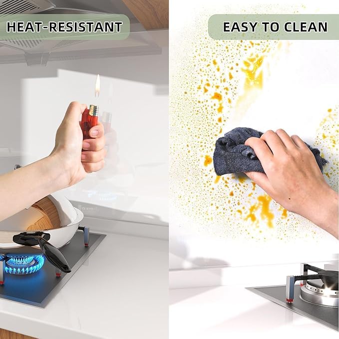 Sun Bird Oil Proof Kitchen Waterproof Wall Stickers Temperature Resistance Clear Wall Protector Transparent Tile Sticker, Kitchen Backsplash,Self Adhesive (23' X 40" Inch) - Image 3