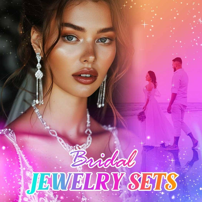 Unicra Silver Bride Necklace Earrings Set Bridal Wedding Jewelry Sets Rhinestone Prom Costume Jewelry Set for Women and Brides - Image 4