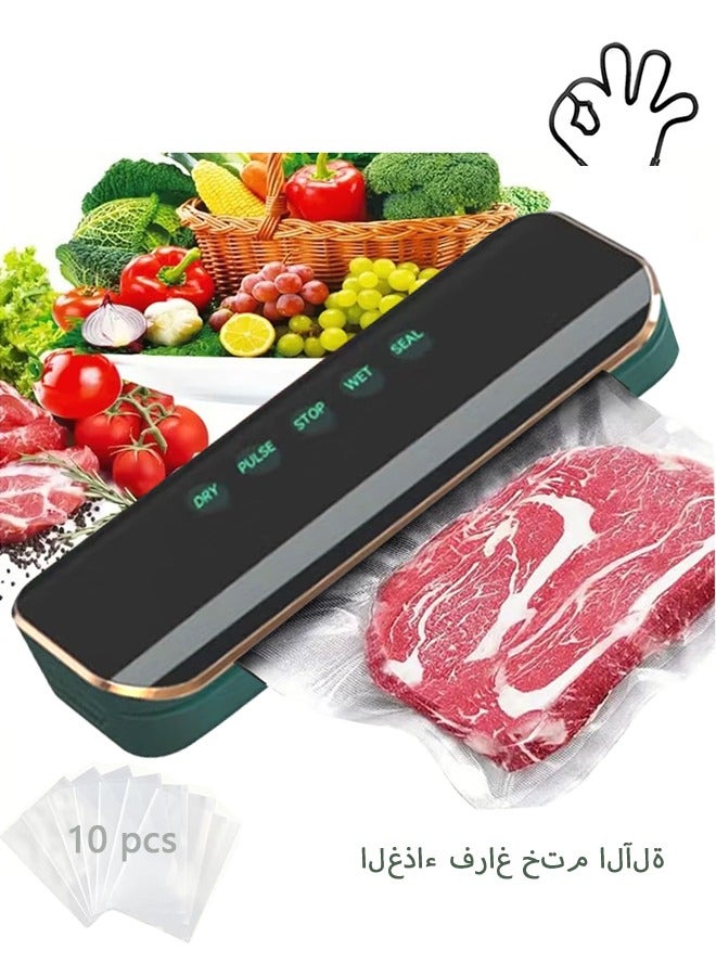 Vacuum Sealer Machine,Automatic Food Sealer Machine with 10 Sealing Bags Food Vacuum Air Sealing System for Food Preservation Storage Saver Easy to Clean  - Image 1