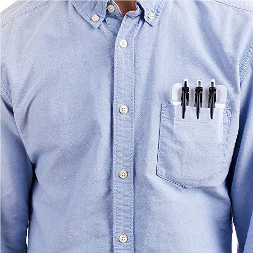 YTYKINOY 5 Pieces Heavy Duty PVC Shirts Lab Coats Pocket Protector for Pen Leaks (Transparent Front and White Back) - Image 2
