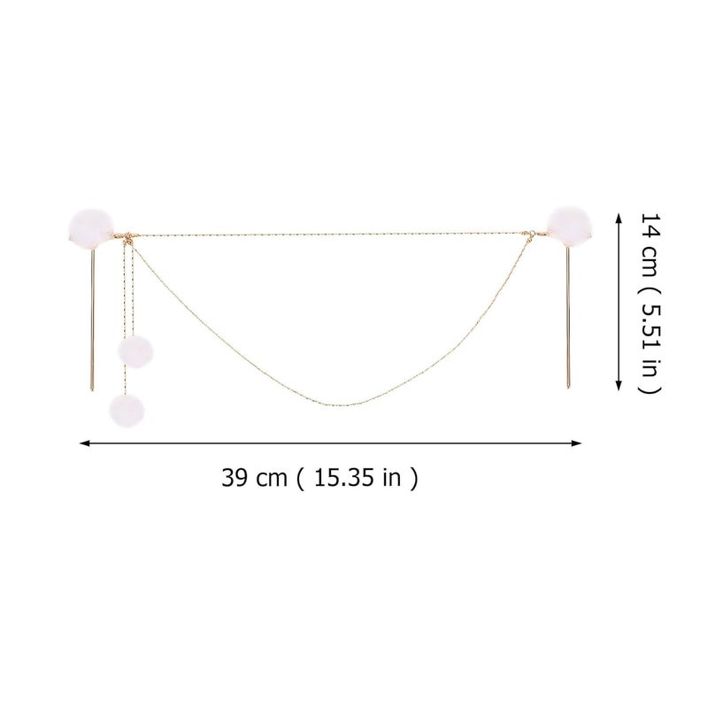 Abaodam Vintage Double Chain Tassel Hair Stick Hairpin Double Hair Fork for Women Chinese Style for Bun Styling - Image 2