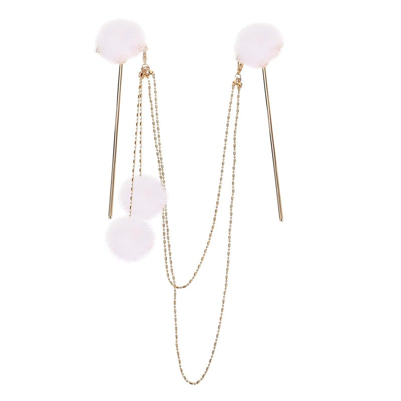 Abaodam Vintage Double Chain Tassel Hair Stick Hairpin Double Hair Fork for Women Chinese Style for Bun Styling - Image 1