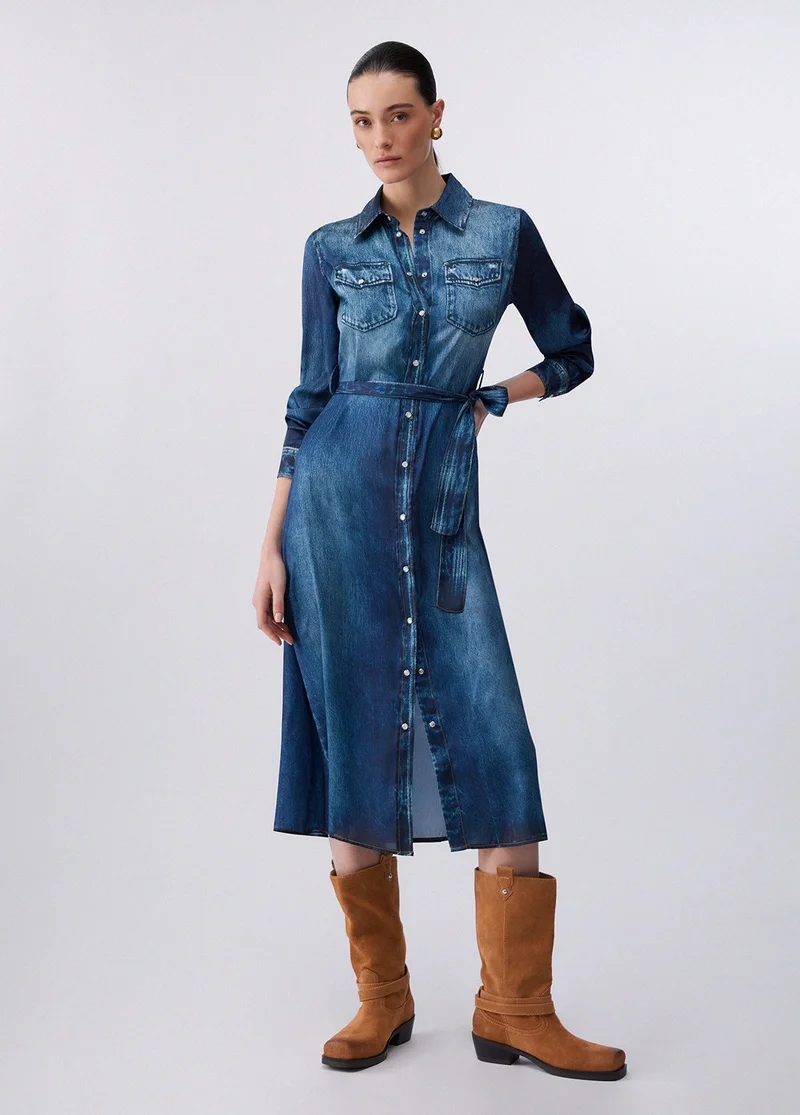 ليو جو Long Dress With Digital Print