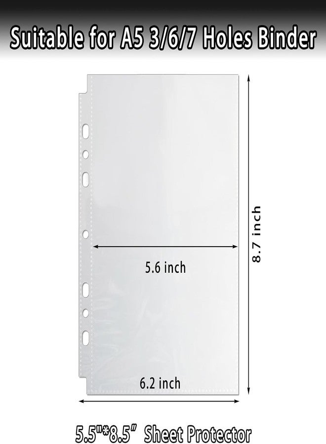 AZATUS 40 Pack Sheet Protectors 5.5x8.5"Photocard Sleeves for 6 Ring A5 Binder, A5 Binder 6 Ring (80 Pockets) - Image 2