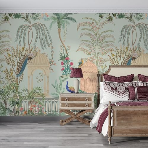 PAPER PLANE DESIGN Indian Ethnic Traditional Mughal Garden Floral Theme Wallpaper Mural. (8 FEET X 10 FEET, Vinyl - SELF Adhesive) - Image 2