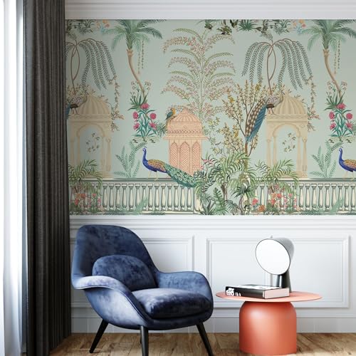 PAPER PLANE DESIGN Indian Ethnic Traditional Mughal Garden Floral Theme Wallpaper Mural. (8 FEET X 10 FEET, Vinyl - SELF Adhesive) - Image 3