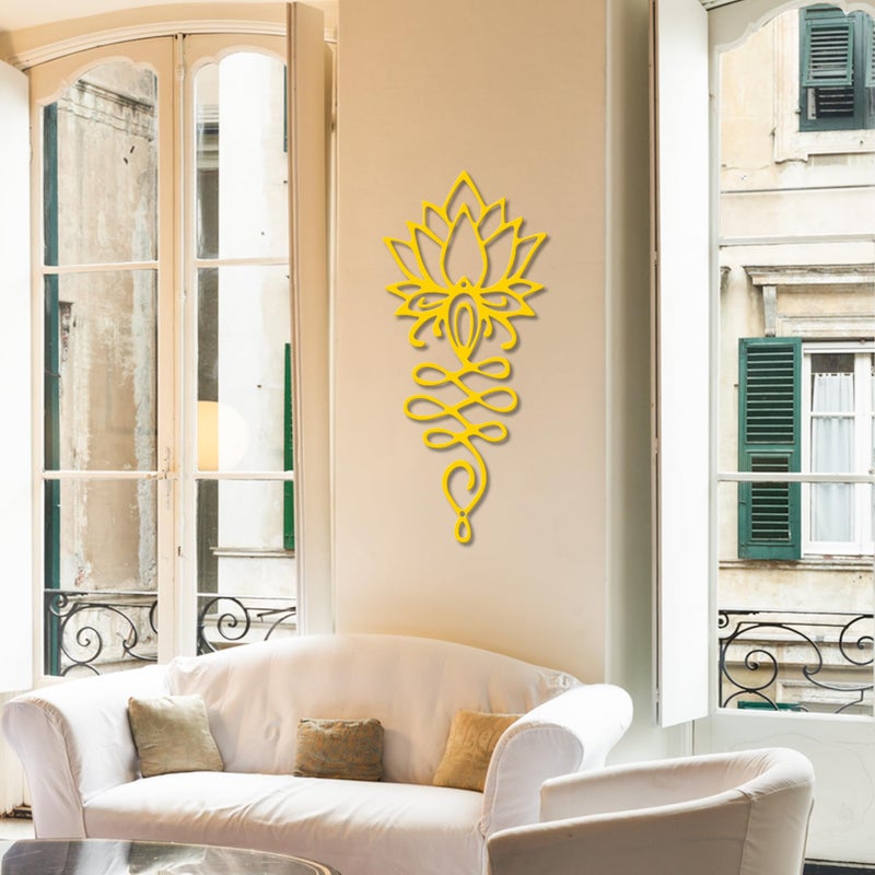 Xedatric Lotus Flower Wall Decor â€“ Gold Metal Yoga Wall Art with Lotus Design, Spiritual Home DÃ©cor Sculpture for Meditation Spaces, Living Room, Bedroom, Office - Image 4