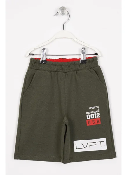 زيبكيدز USA Printed Khaki Color Boy Capri