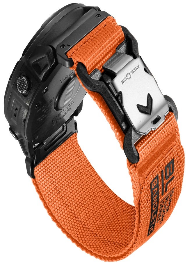 Bandletic سوار Bandletic المغناطيسي بمشبك Fidlock V متوافق مع ساعات Garmin، سوار معصم سهل التركيب مقاس 26 مم، سوار رياضي ناعم من النايلون لساعات Fenix 8 E 51 مم/7X 6X Pro/5X Plus/3 HR/Tactix/Descent/Enduro/Instinct 2X/ Quatix 3 - Image 1