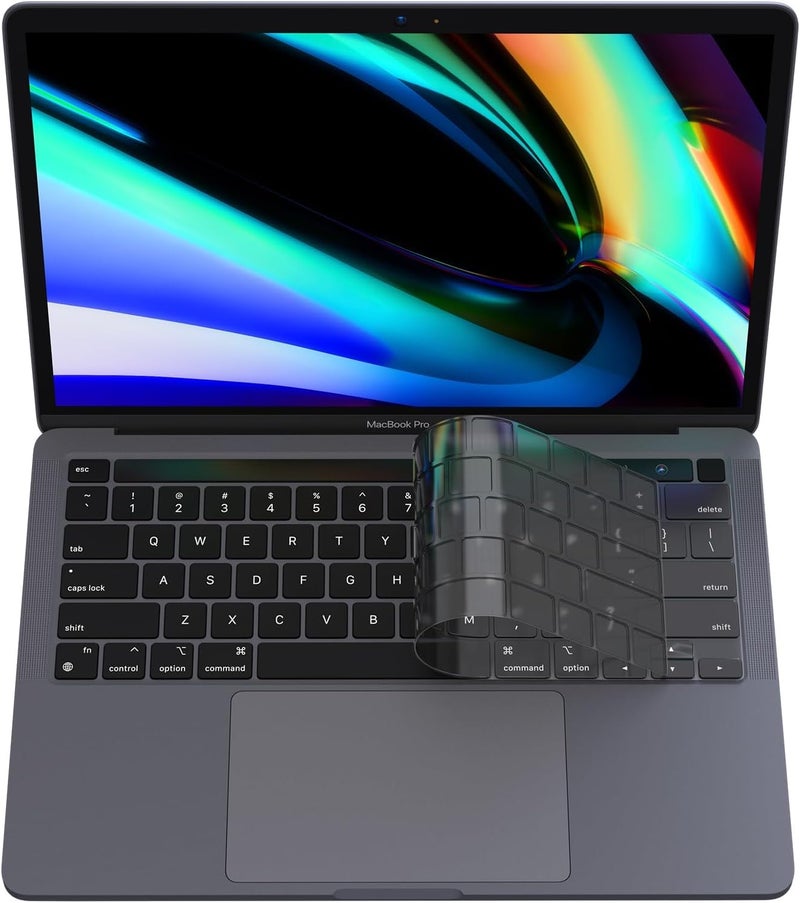 OJOS Premium Ultra Thin Keyboard Cover Protector, Compatible with MacBook Pro with Touch Bar 13" and 15" (2016 2017 2018 2019, Apple Model Number A1706, A1707, A1989, A1990, A2159), Gray - Image 1