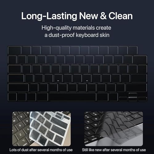 OJOS Premium Ultra Thin Keyboard Cover Protector, Compatible with MacBook Pro with Touch Bar 13" and 15" (2016 2017 2018 2019, Apple Model Number A1706, A1707, A1989, A1990, A2159), Gray - Image 3