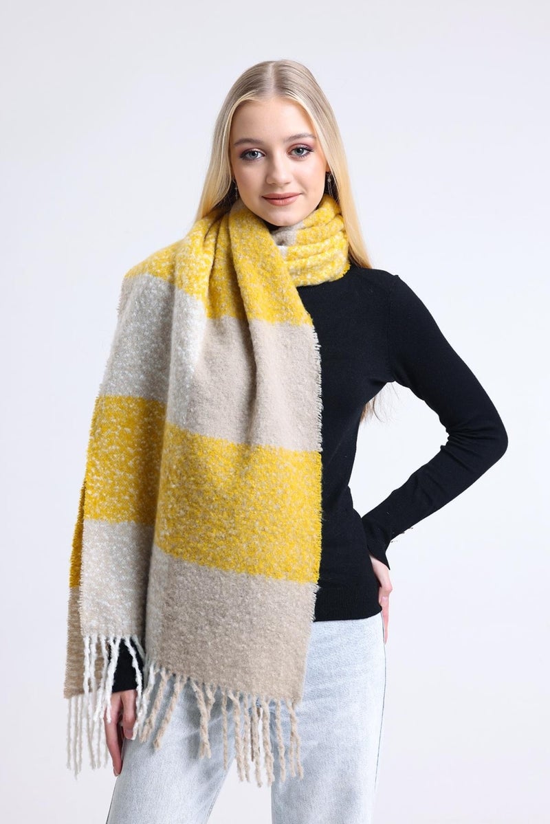 Saria Moda Saria Fashion Square Pattern Women's Shoulder Shawl 70X180  - Image 1