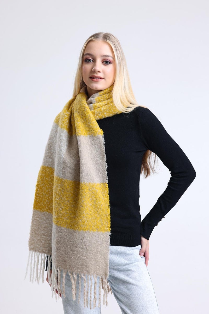 Saria Moda Saria Fashion Square Pattern Women's Shoulder Shawl 70X180  - Image 3