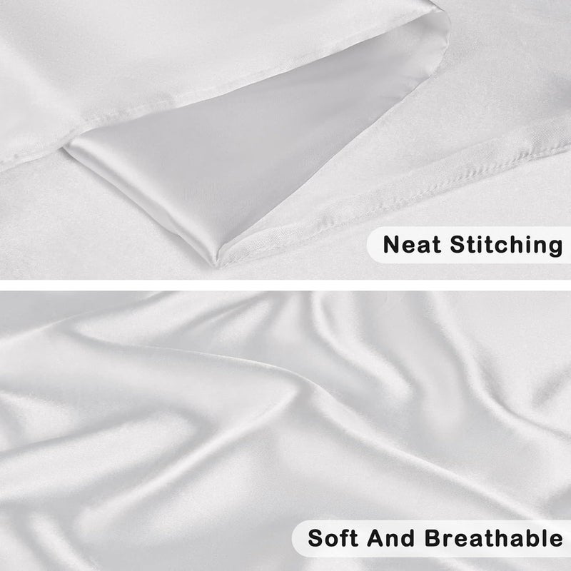 Nan Silky Soft Satin Pillowcase Set of 2 - White, 20x36 Inches - Image 4