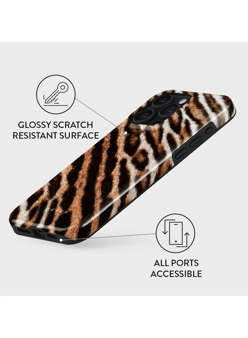 BURGA Luxury Gold Glitter Marble Phone Case Compatible with iPhone 15 Pro MAX Double Layer Silicone Protective Case Golden Wildcat