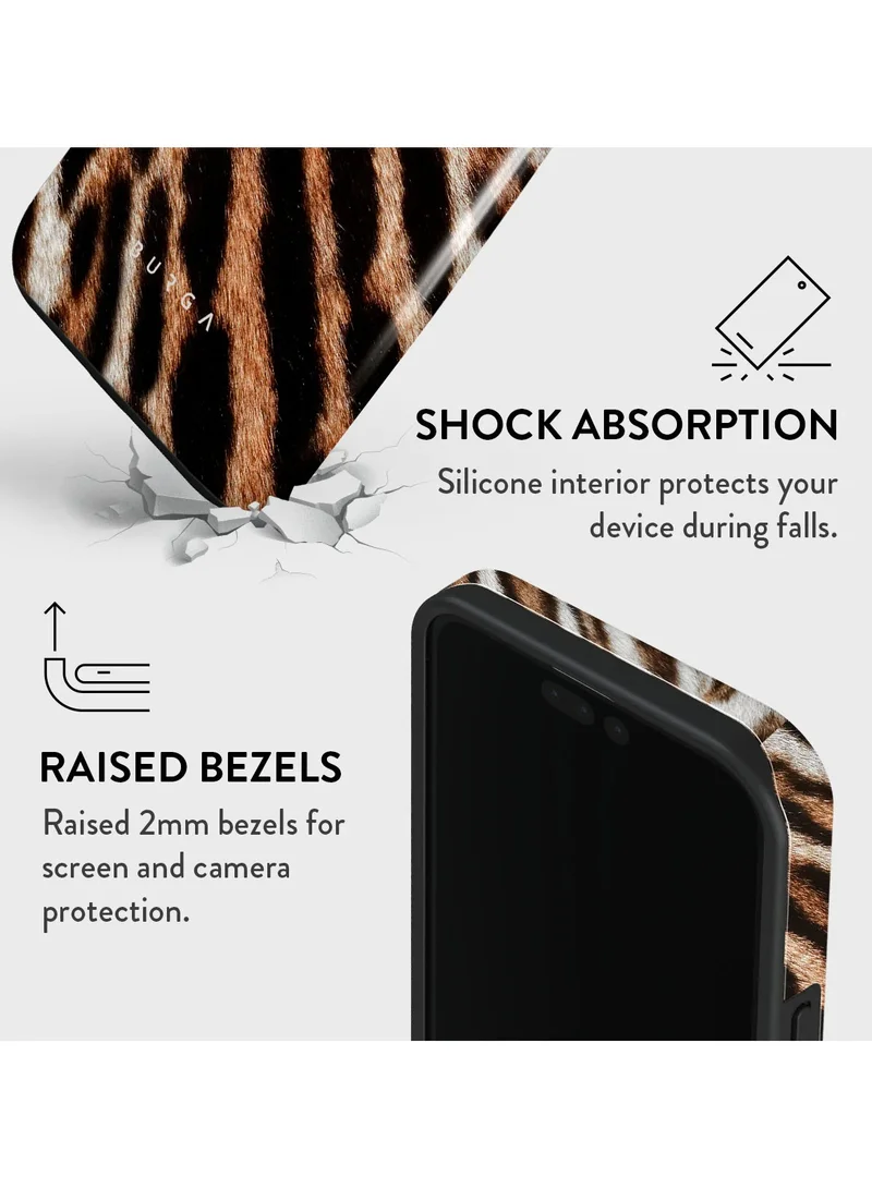 BURGA Luxury Gold Glitter Marble Phone Case Compatible with iPhone 15 Pro MAX Double Layer Silicone Protective Case Golden Wildcat