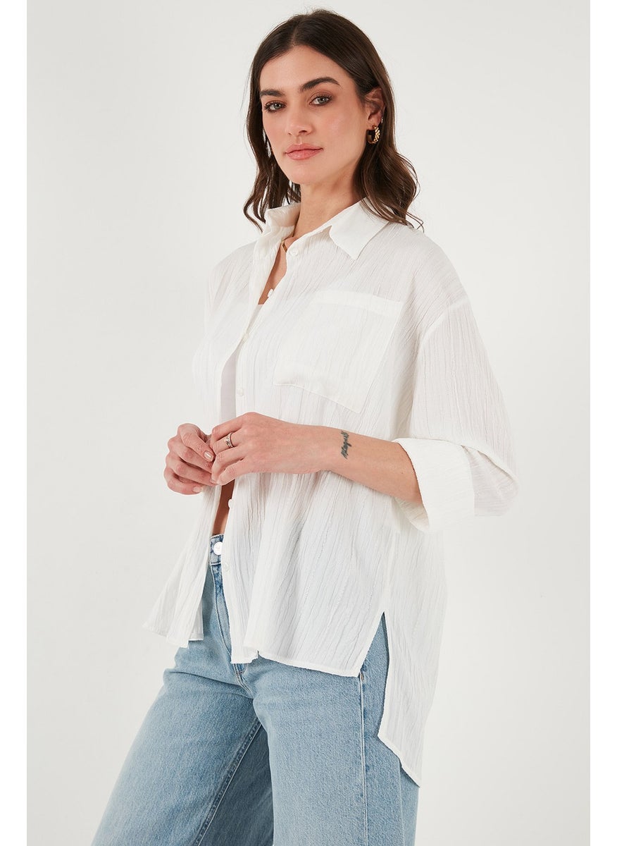 Regular Fit Single Pocket Short Front Long Back Crinkle Shirt Women's Shirt 6772752 - pzsku/ZD0D756FD151E6D30B1EDZ/45/_/1741257022/22ec52cb-4b7c-4242-ab79-3c15b1b3989b