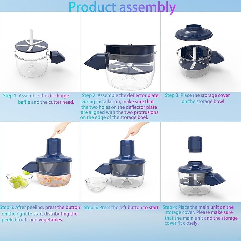 Fopudy Automatic Grape Peeler Machine,Electric Peeling Machine for Grape,Automatic Garlic & Cherry Tomato Peeler Skin Remover Tool for Small Fruits,Efficient Peeling Kitchen Gadget for Home Use (Blue) - Image 5