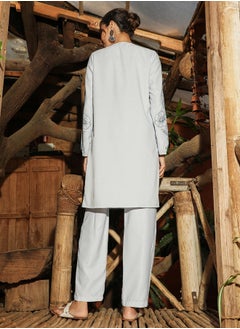  قصة Women's Daisy White Earthy Block Kurta Set  - Image 4