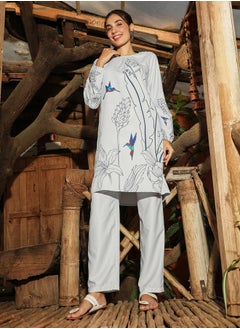  قصة Women's Daisy White Earthy Block Kurta Set  - Image 5