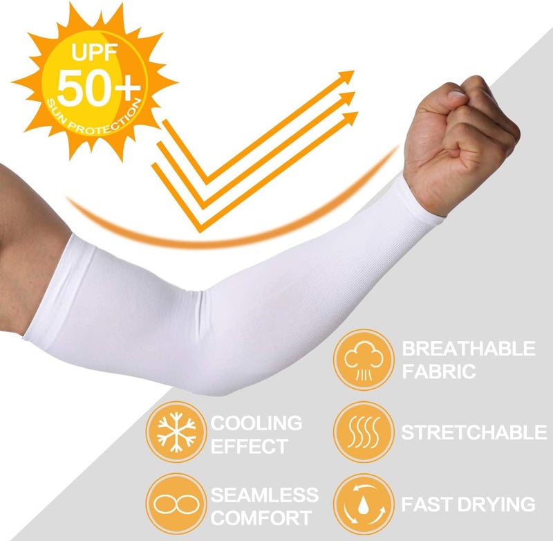 Feeke 4-Pairs Arm Sleeves for Men and Women - Tattoo Cover Up - Cooling Sports Sleeve for Basketball Golf Football - Image 5