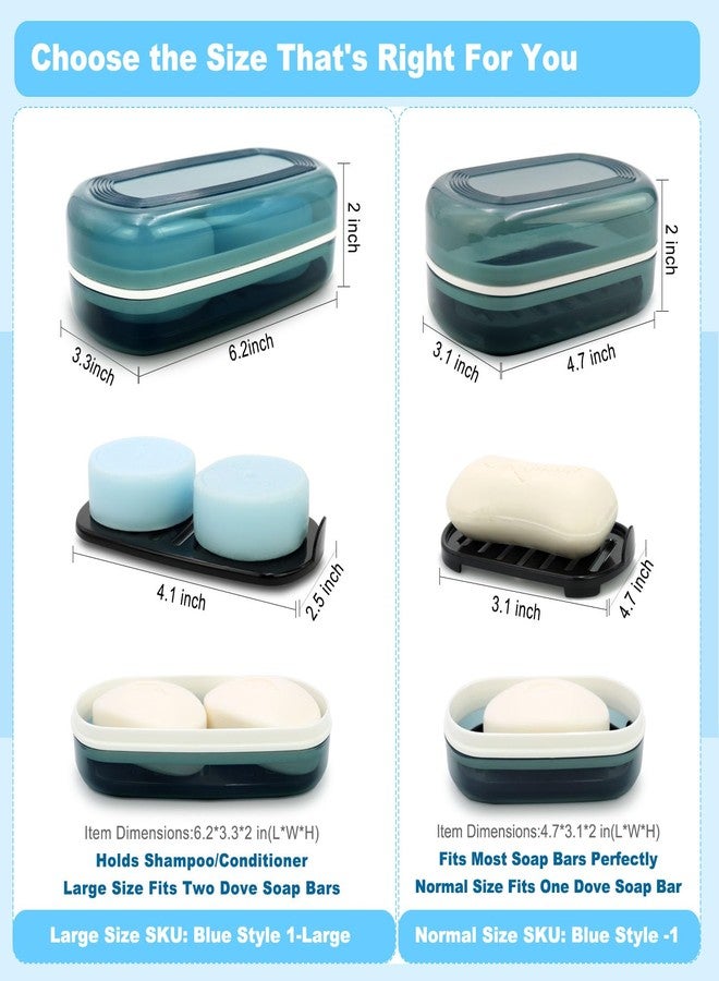 HAYSNA Solid Shampoo Bar Holder, Large Bar Soap Holder, Travel Soap Container, Soap Box with Draining Layer, Soap Case for Bathroom, Traveling, Gym, Camping (Blue Style-1-Large) - Image 4