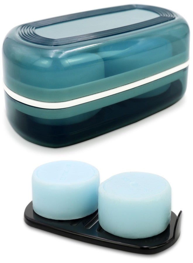 HAYSNA Solid Shampoo Bar Holder, Large Bar Soap Holder, Travel Soap Container, Soap Box with Draining Layer, Soap Case for Bathroom, Traveling, Gym, Camping (Blue Style-1-Large) - Image 1