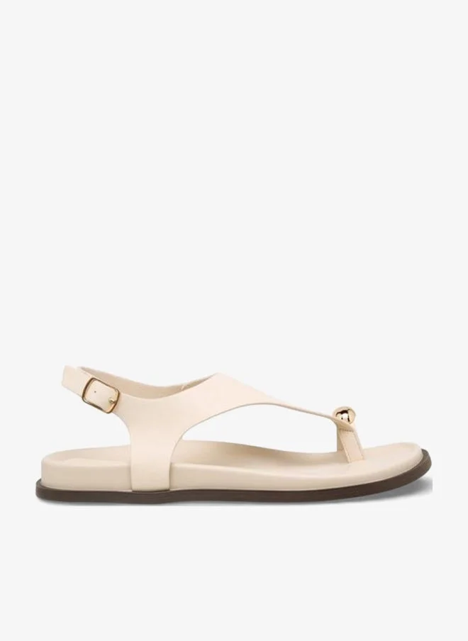 Flora Bella By Shoexpress CREAM Flora Bella Women Toe Loop Detail Sandals for Women | Best Price UAE
