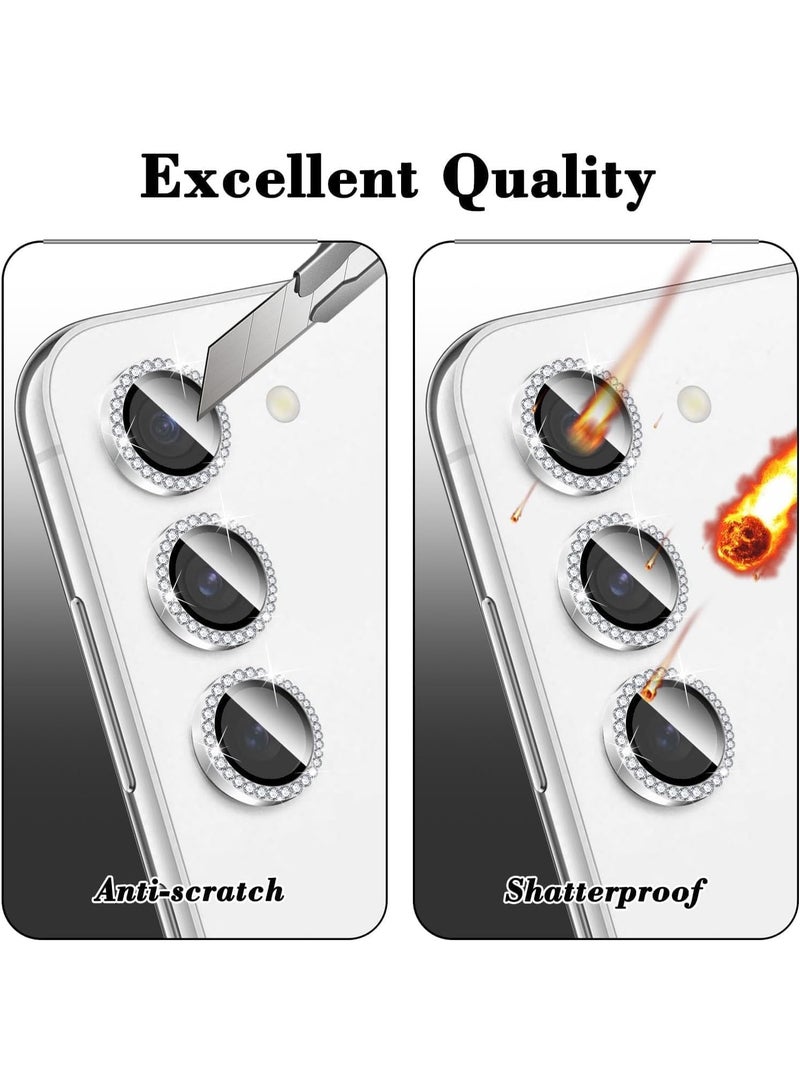 Camera lens protector for Samsung Galaxy A16 mobile, 4G/5G network, metal protective cover suitable for the case with a single tempered glass ring with hardness grade 9 for Samsung A16 camera, diamond silver - Image 3