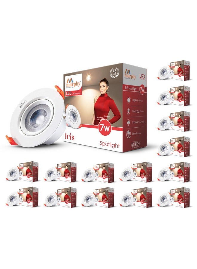 Murphy 7W IRIS LED Spot Round Panel Conceal Box Down Light(Pack of 15, Warm White) - Image 1