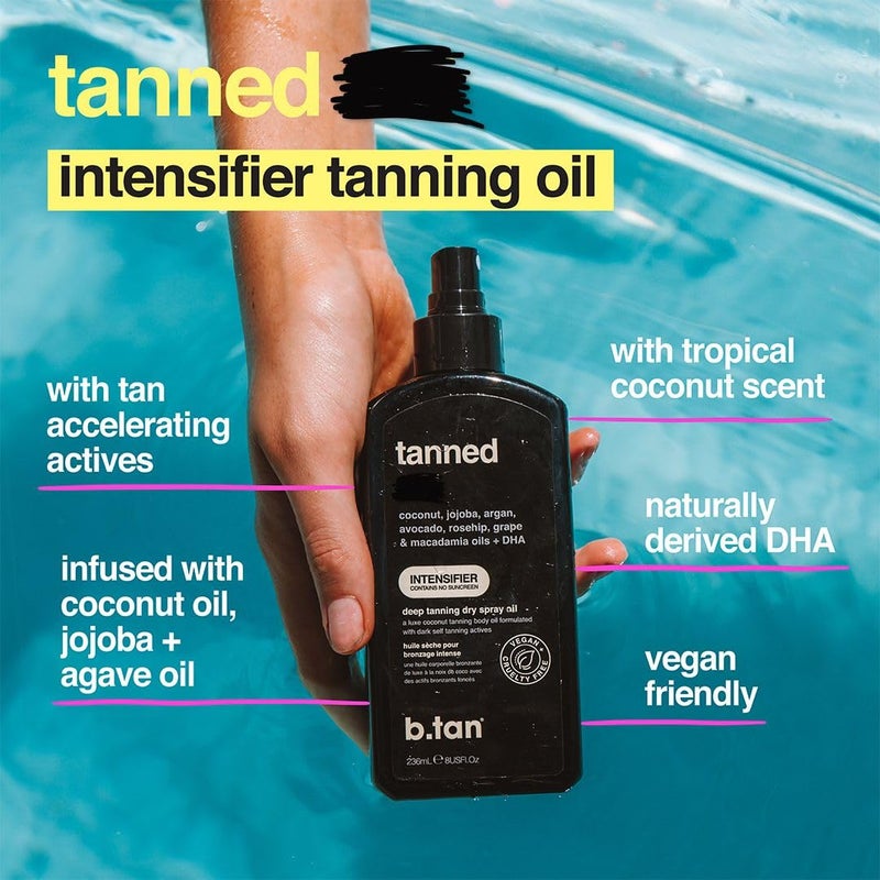b tan b.tan Best Tanning Oil | Get Tanned Intensifier Dry Spray - Fast, Dark Outdoor Sun Tan From Tan Accelerating Actives, Packed with Moisturizing Oils, No SPF, Austrailian Brand, 8 Fl Oz - Image 3