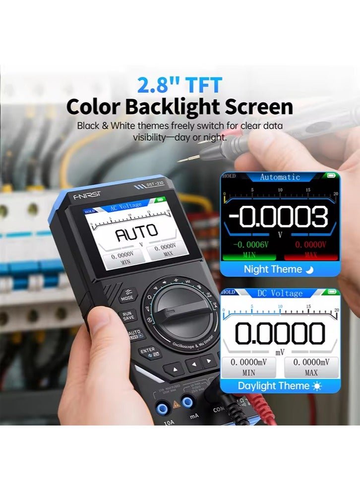 FNIRSI DST-210 3-in-1 Digital Multimeter Oscilloscope 19999 Counts Portable Automotive Oscilloscope Electrical Tool - Image 2