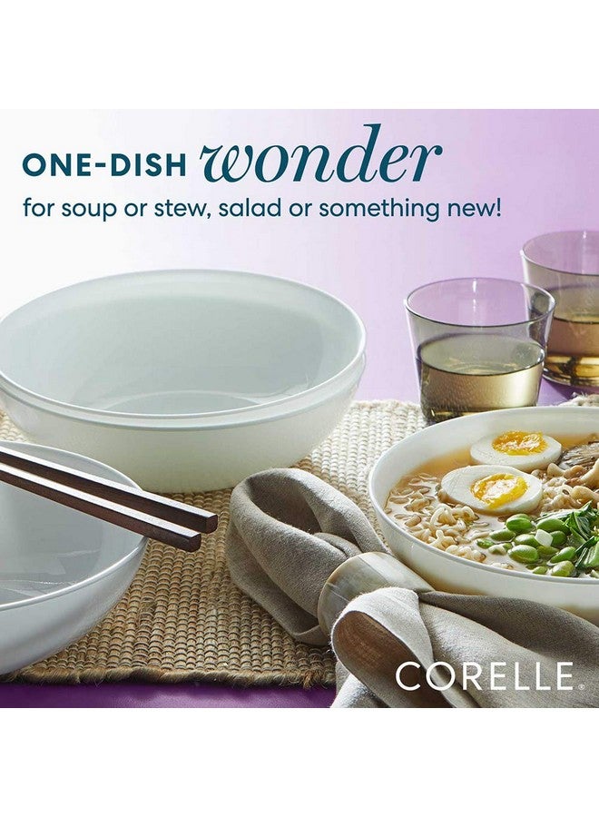 Corelle طقم أطباق كوريل 4 قطع، خدمة لـ 4، أطباق زجاجية متينة وصديقة للبيئة بحجم 9-1/4 بوصة، طقم أطباق مدمجة، آمنة للاستخدام في الميكروويف وغسالة الصحون، بيضاء، 46 أونصة - Image 3