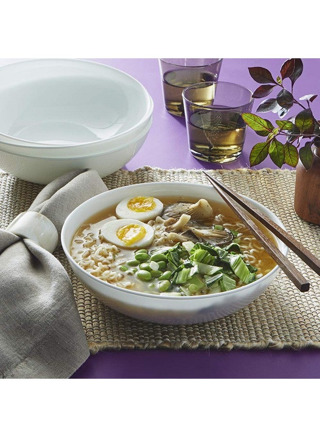 Corelle طقم أطباق كوريل 4 قطع، خدمة لـ 4، أطباق زجاجية متينة وصديقة للبيئة بحجم 9-1/4 بوصة، طقم أطباق مدمجة، آمنة للاستخدام في الميكروويف وغسالة الصحون، بيضاء، 46 أونصة - Image 2