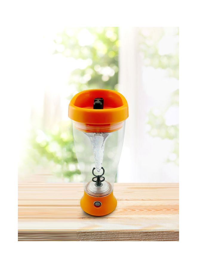 NIBEMINENT Electric Mixing Shaker Bottle Orange/Clear  - Image 3