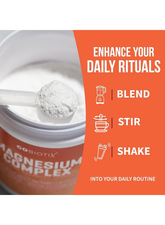 GoBiotix Magnesium Glycinate Powder - Cortisol Supplement for Women and Men - High Absorption Magnesium Complex Calm Supplement with Citrate, Malate - Sugar Free - 420 mg, 60 Servings, Peach Tea - Image 5