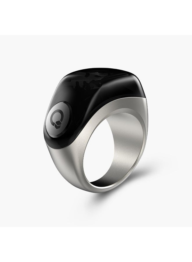 خاتم ذكر جود برو - خاتم إسلامي ذكي مع تذكيرات للصلاة، عداد تسبيح، متتبع لياقة بدنية، ومقاوم للماء IP67 - Image 1