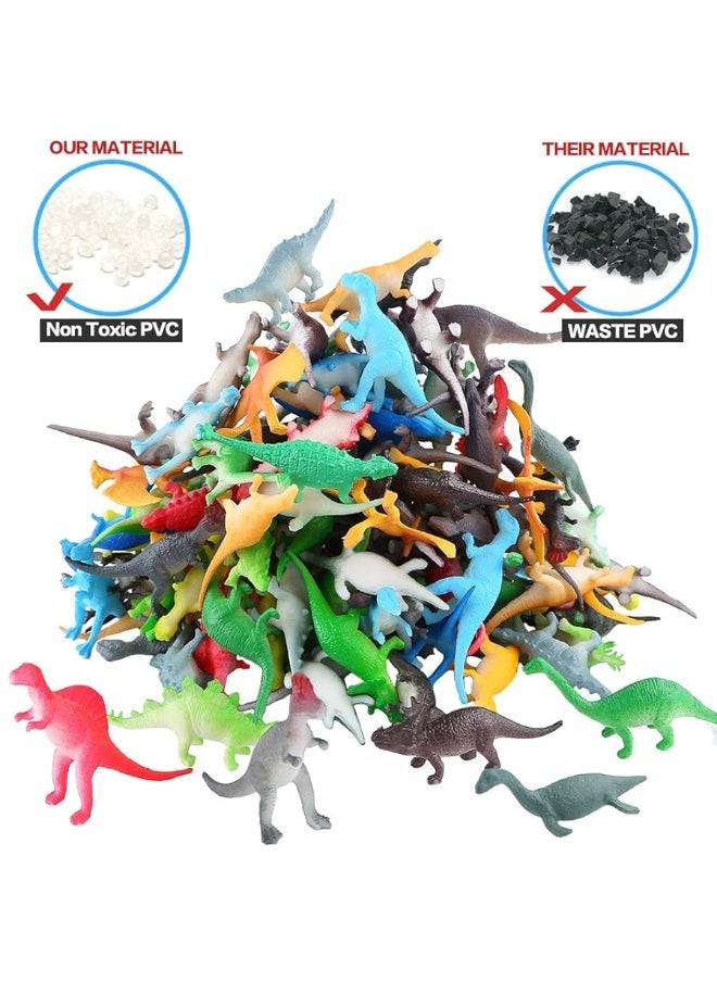 ValeforToy - 82 Piece Mini Dinosaur Toy Set for Dino Party Favor Supplies Birthday Cupcake Toppers - Assorted Vinyl Plastic Figure Toys for Kids Toddler Pinata Filler School Carnival Prize Bulk Goodie Bag Stuffers - Image 1