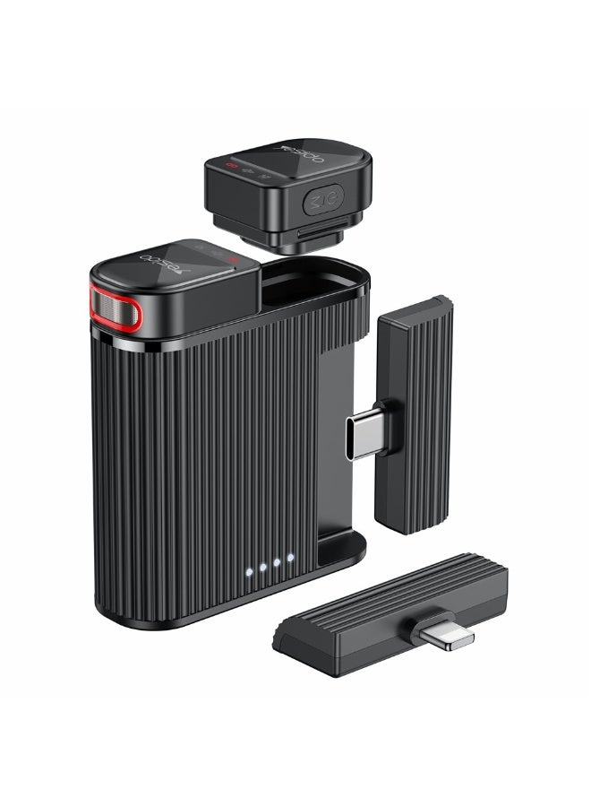 YESIDO KR19 Dual Wireless Lavalier Microphone System (2-in-1) - Compact Magnetic Mount - CD Sound Quality - 100m Range - Compatible with iOS/Android (For Content Creators and Interviewers) - Image 1