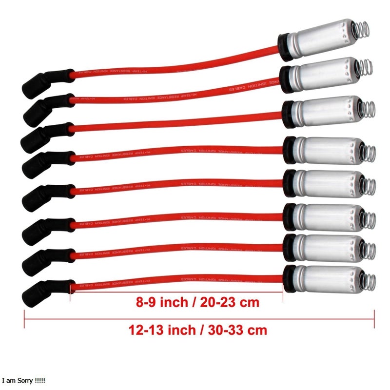 Pindex 8 Pack D585 UF262 Round Type Ignition Coils with Spark Plugs Wires Compatible with Chevy GMC CADILLAC Chevrolet 1999-2007 4.8L 5.3L 6.0L Part Number C1251 12622553 12656210 - Image 3