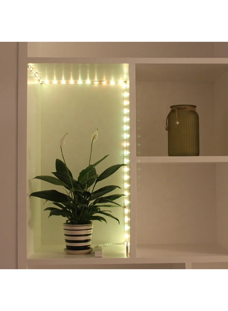 LED sensor wardrobe light Battery or USB powered Motion Activated LED Strip Closet Light Strip for Wardrobe, Cabinet, Pantry, Closet (2M, Warm White) - Image 1