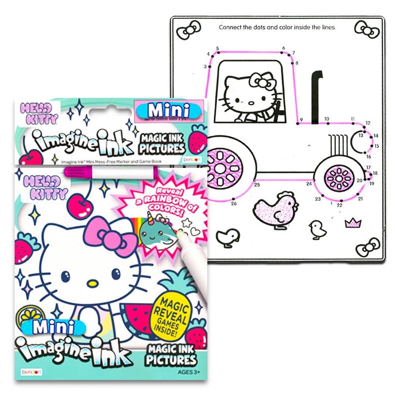 Hello Kitty مجموعة كتب تلوين ونشاط هالو كيتي الفائقة ~ 5 كتب تلوين هالو كيتي، أقلام تلوين، وأكثر من 50 ملصق هالو كيتي (حزمة حفلة هالو كيتي) - Image 4