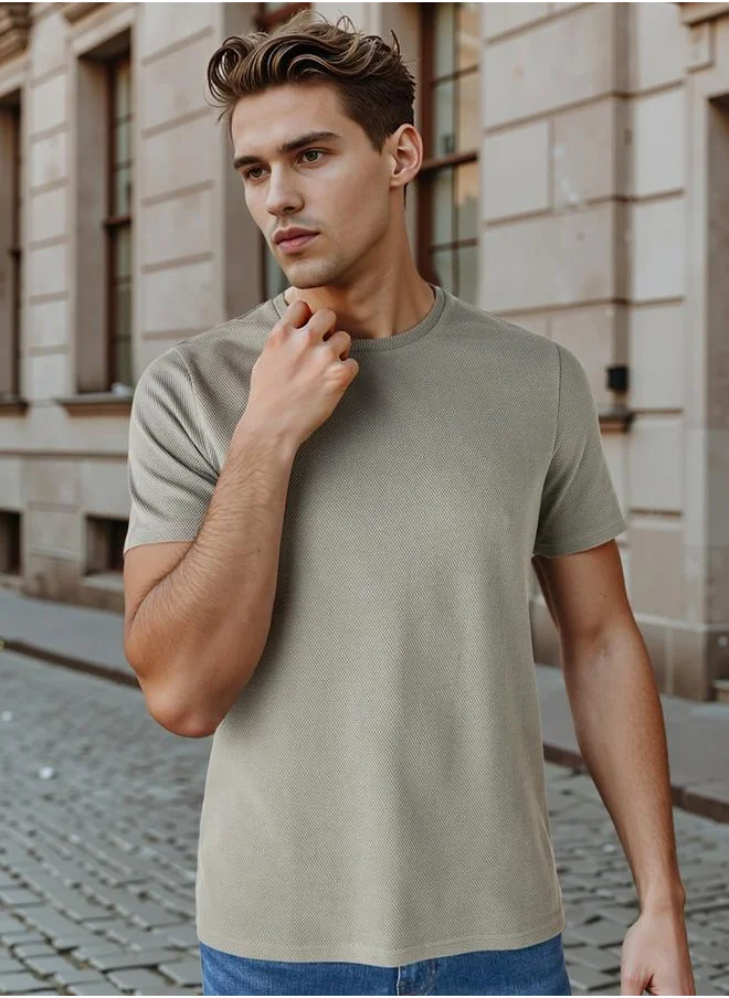 ايكونيك Iconic Popcorn Textured T-shirt