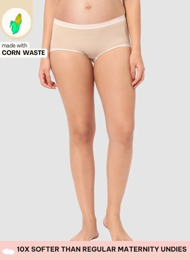 Intimate Queen Beige Corn Bae Maternity Lacy Boy Shorts – Ultra-Soft, No Roll-Ups & Gusset Support, Full Coverage Comfort for Every Trimester  | Best Price UAE