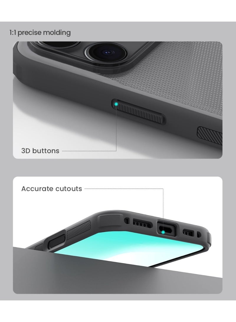 Nillkin Case Cover Super Frosted Pro  Case Anti-Scratch & Slip For Iphone 17 Pro Max (Transparent Black) - Image 3