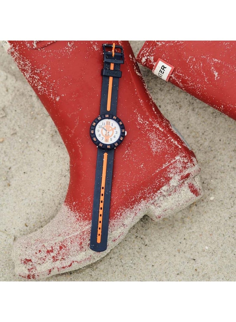 Swatch ساعة يد مقاومة للماء بحركة كوارتز برتقالية للجنسين - 32 مم - Image 3