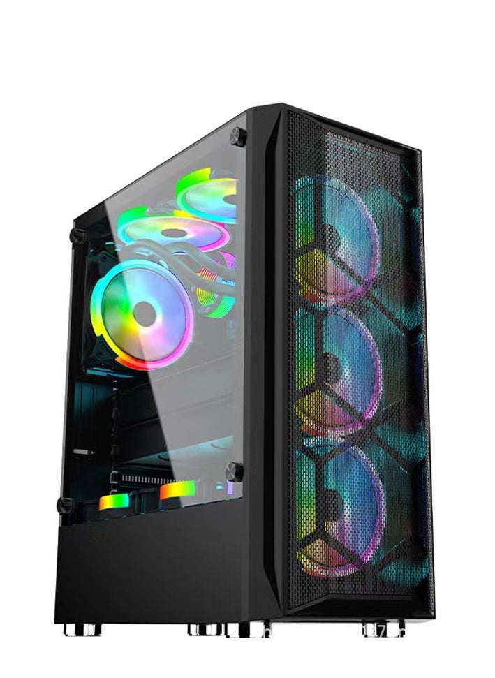 Desktop Computer Case Chassis | Gaming Computer Case with Tempered Glass | RGB Fan | MATX Case