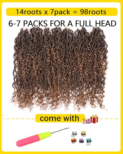 Aeagoo Goddess Locs Crochet Hair 18 Inch, 7 Packs Curly Faux Locs Crochet Hair, Crochet Braids Hair For Black Women Hair Extensions (18 Inch, 7 Packs, T1B27) - Image 4