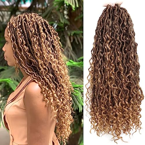Aeagoo Goddess Locs Crochet Hair 18 Inch, 7 Packs Curly Faux Locs Crochet Hair, Crochet Braids Hair For Black Women Hair Extensions (18 Inch, 7 Packs, T1B27) - Image 1